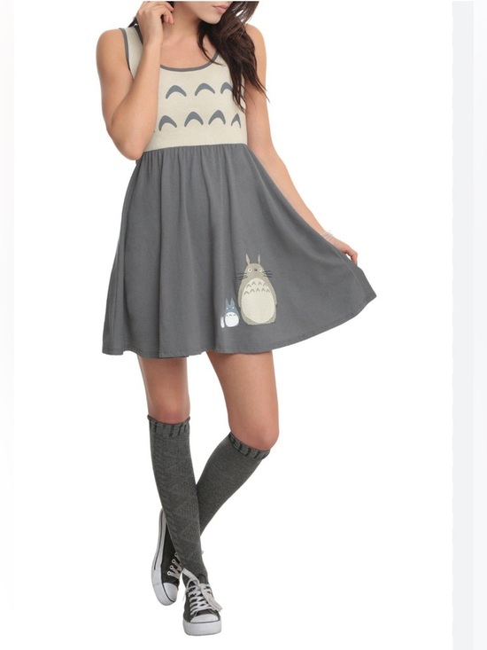Her Universe Dresses & Skirts - Her Universe My Neighbor Totoro Gray and Cream Totoro Graphic Skater dress XL
